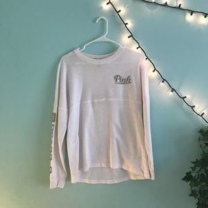 Victoria’s Secret PINK White sequin sweatshirt